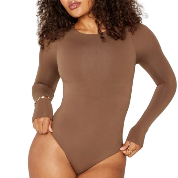 🆕 YITTY "NEARLY NAKED" BROWN SHAPEWEAR  LONG SLEEVE SCULPTING BODYSUIT XL / XXL - Picture 1 of 15